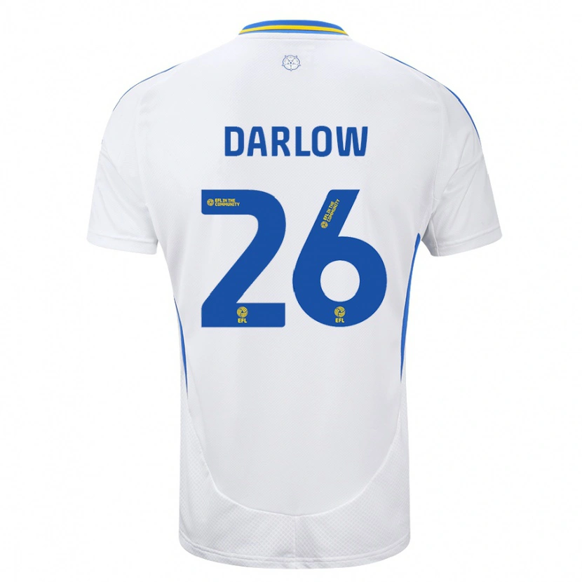 Danxen Kid Karl Darlow #26 White Blue Home Jersey 2024/25 T-Shirt