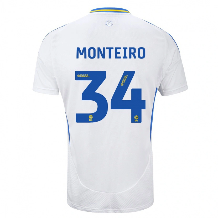 Danxen Kid Diogo Monteiro #34 White Blue Home Jersey 2024/25 T-Shirt