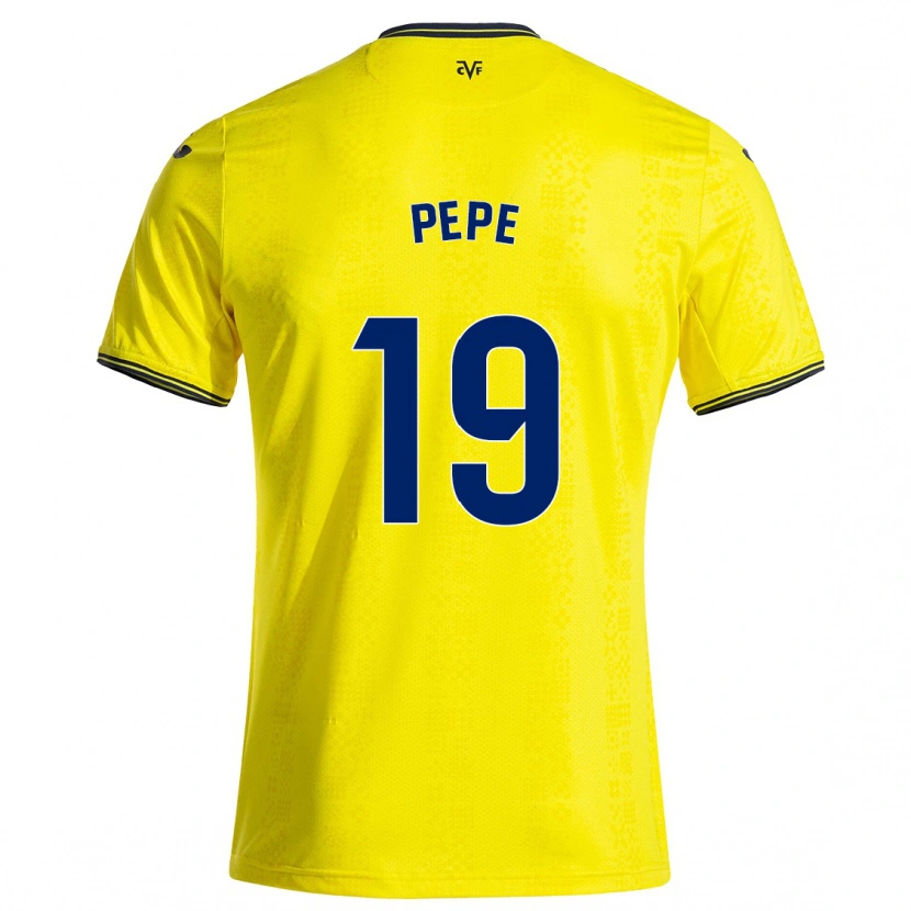 Danxen Kid Nicolas Pépé #19 Yellow Black Home Jersey 2024/25 T-Shirt