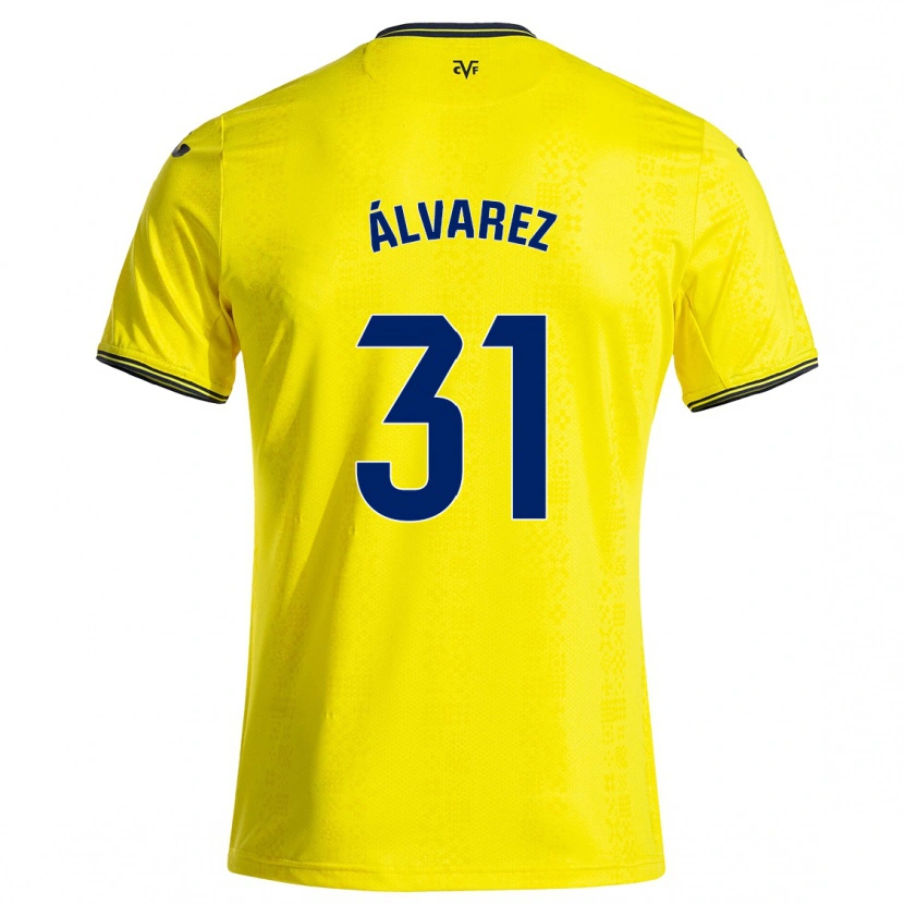 Danxen Kid Iker Álvarez #31 Yellow Black Home Jersey 2024/25 T-Shirt