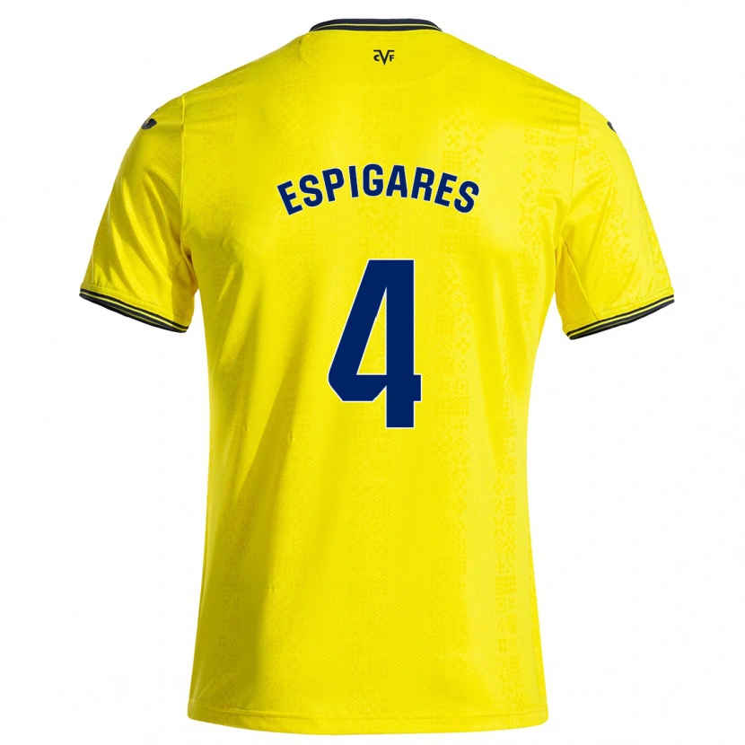 Danxen Kid Antonio Espigares #4 Yellow Black Home Jersey 2024/25 T-Shirt