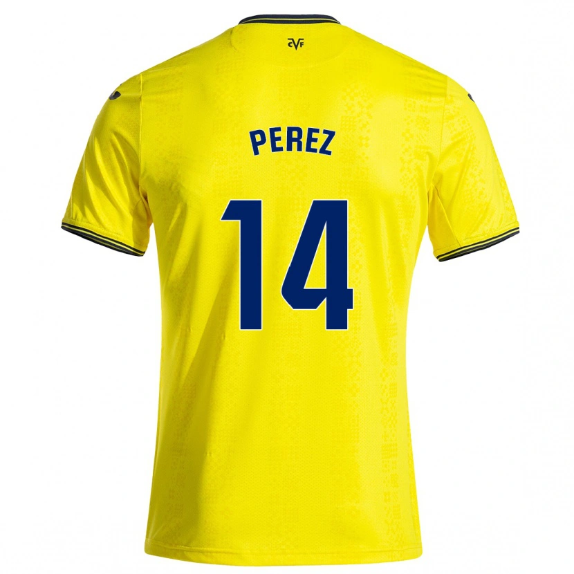 Danxen Kid Nerea Pérez #14 Yellow Black Home Jersey 2024/25 T-Shirt