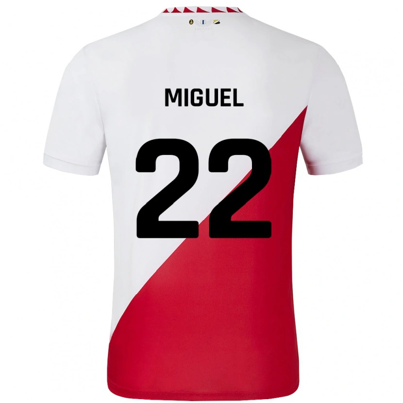 Danxen Kid Miguel Rodríguez #22 White Red Home Jersey 2024/25 T-Shirt