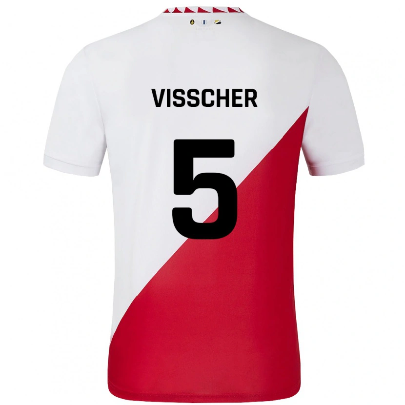 Danxen Kid Amber Visscher #5 White Red Home Jersey 2024/25 T-Shirt