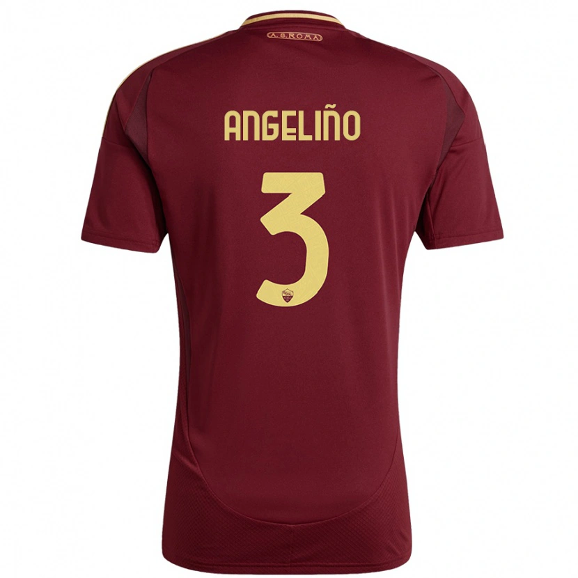 Danxen Kid Angeliño #3 Red Brown Gold Home Jersey 2024/25 T-Shirt