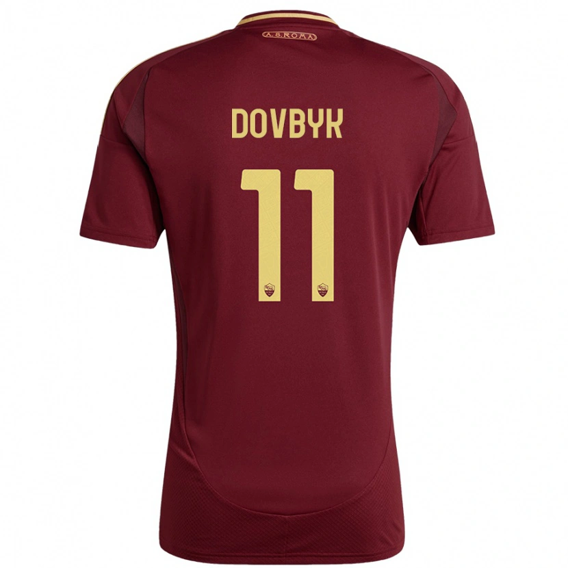 Danxen Kid Artem Dovbyk #11 Red Brown Gold Home Jersey 2024/25 T-Shirt