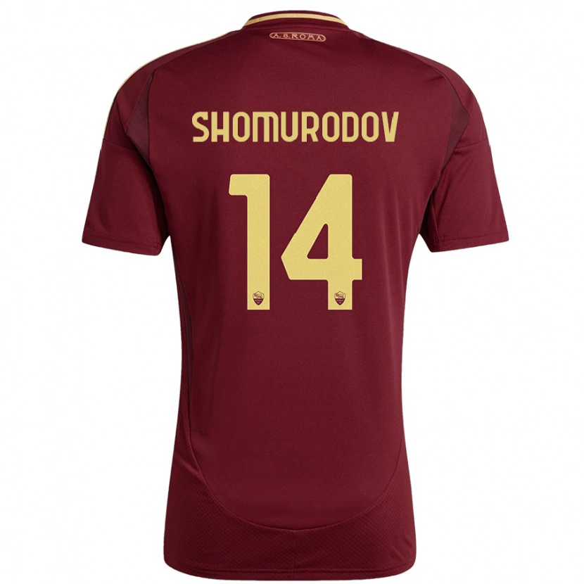 Danxen Kid Eldor Shomurodov #14 Red Brown Gold Home Jersey 2024/25 T-Shirt