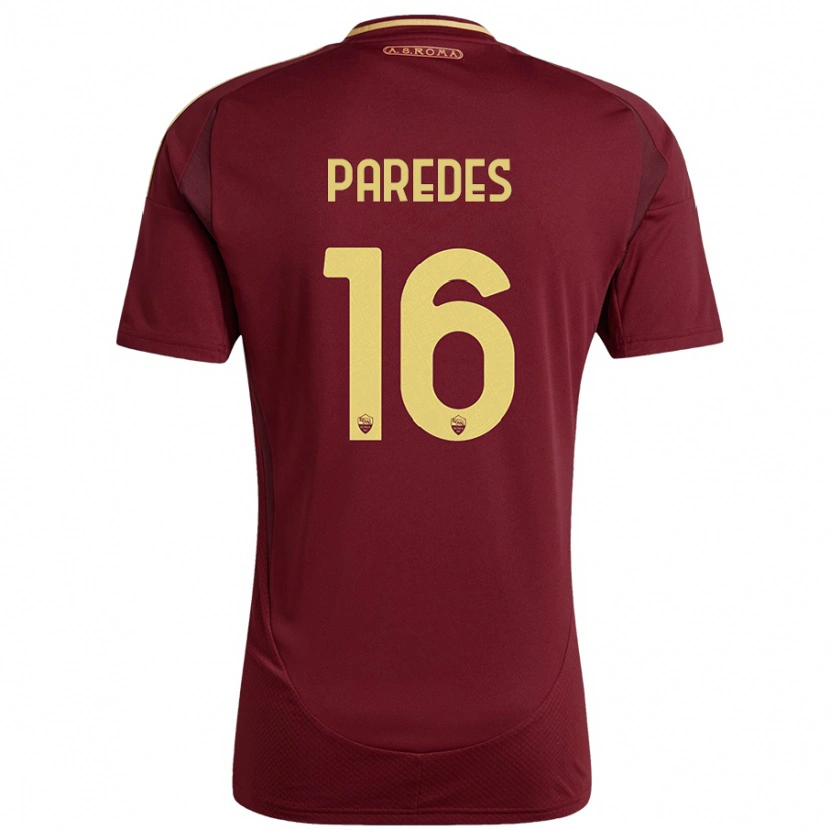 Danxen Kid Leandro Paredes #16 Red Brown Gold Home Jersey 2024/25 T-Shirt