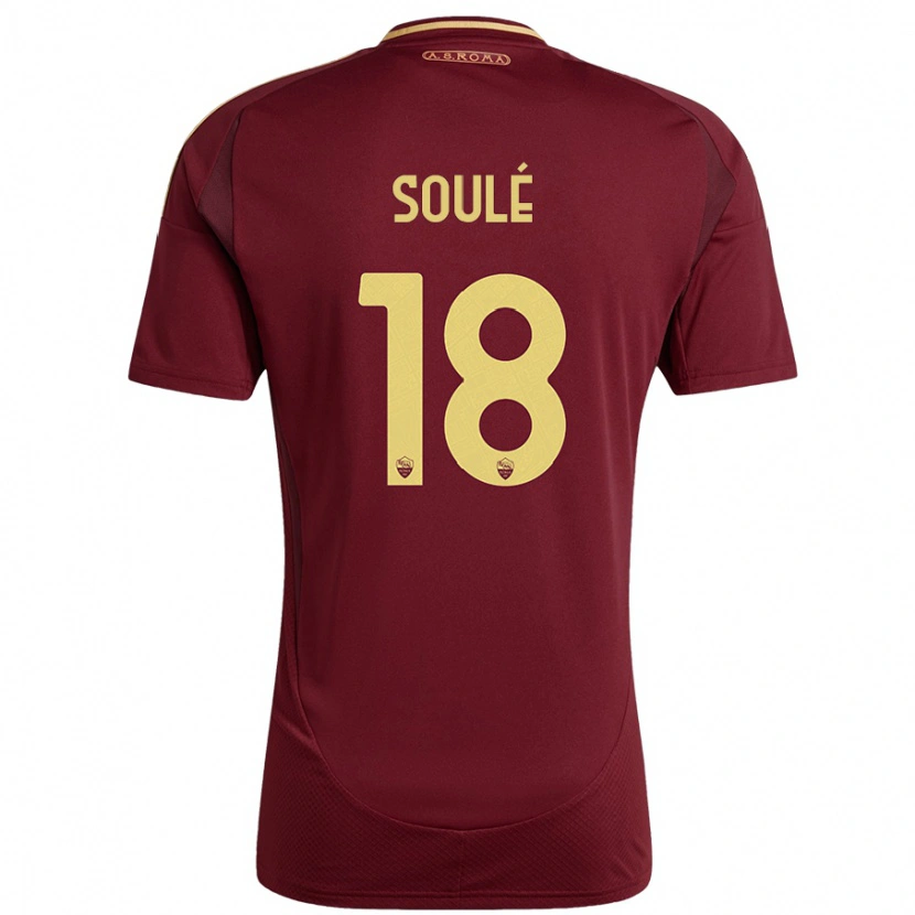 Danxen Kid Matías Soulé #18 Red Brown Gold Home Jersey 2024/25 T-Shirt