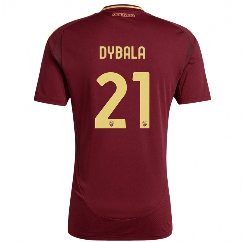 Danxen Kid Paulo Dybala #21 Red Brown Gold Home Jersey 2024/25 T-Shirt