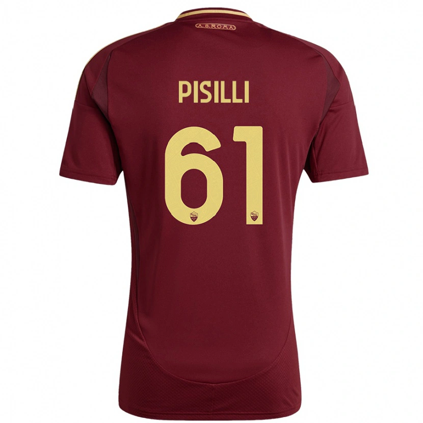 Danxen Kid Niccolò Pisilli #61 Red Brown Gold Home Jersey 2024/25 T-Shirt