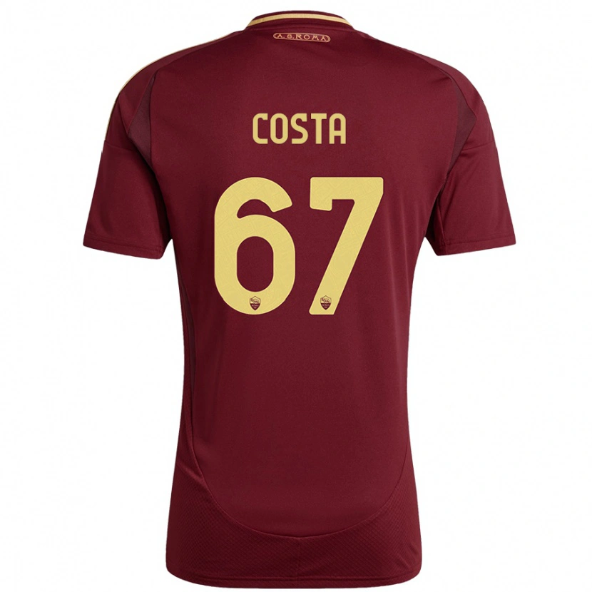 Danxen Kid João Costa #67 Red Brown Gold Home Jersey 2024/25 T-Shirt