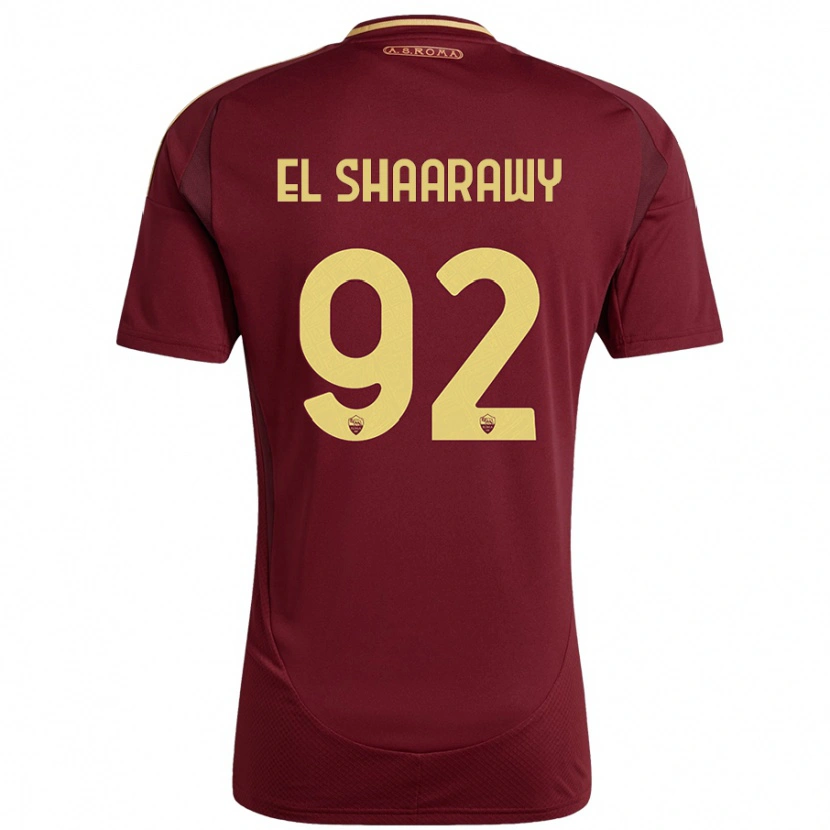 Danxen Kid Stephan El Shaarawy #92 Red Brown Gold Home Jersey 2024/25 T-Shirt