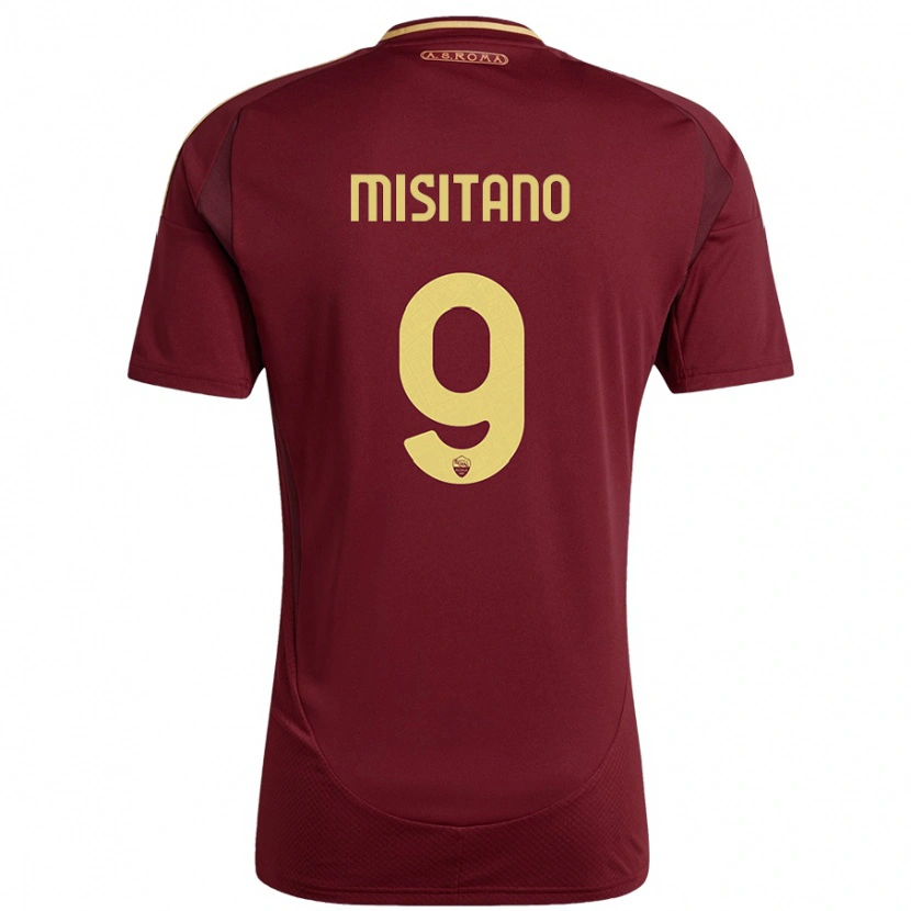 Danxen Kid Giulio Misitano #9 Red Brown Gold Home Jersey 2024/25 T-Shirt