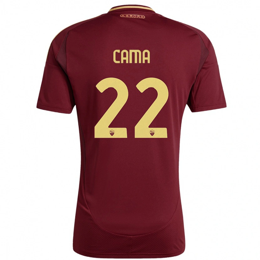 Danxen Kid Cristian Cama #22 Red Brown Gold Home Jersey 2024/25 T-Shirt