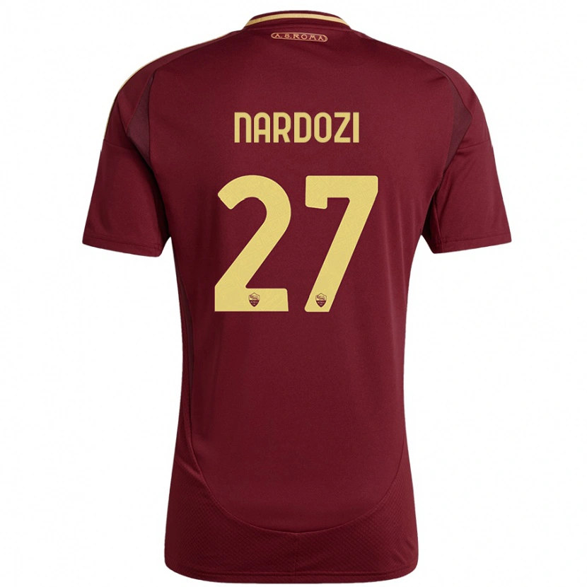 Danxen Kid Manuel Nardozi #27 Red Brown Gold Home Jersey 2024/25 T-Shirt