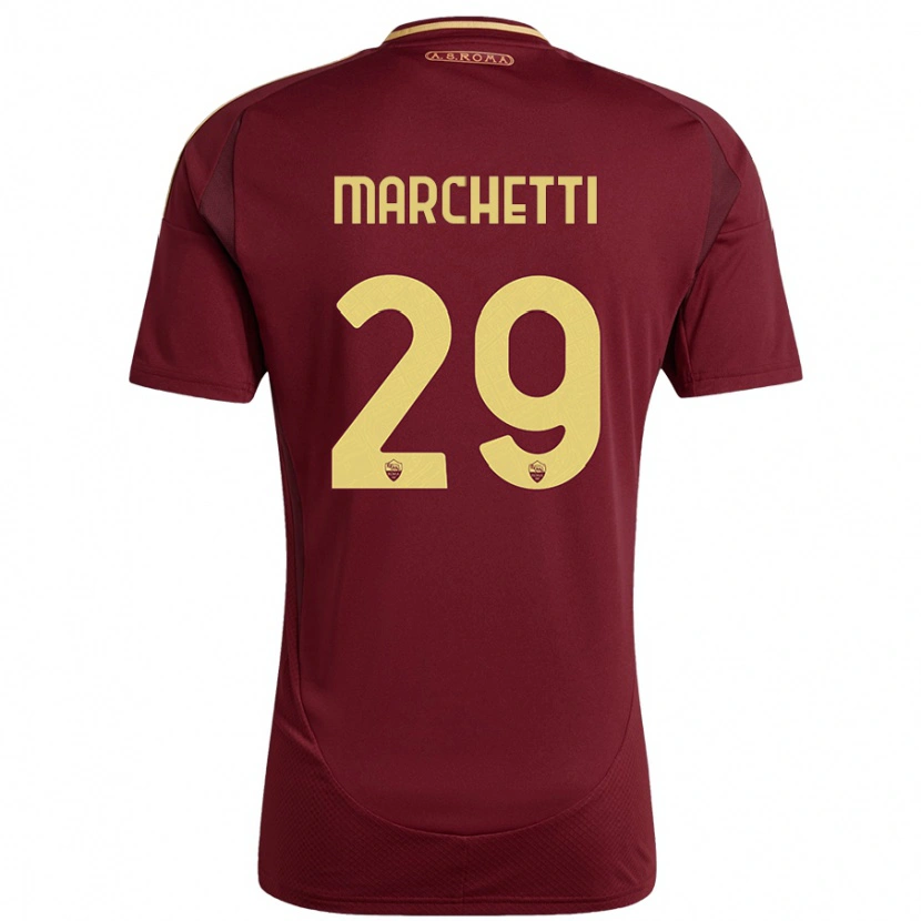 Danxen Kid Tommaso Marchetti #29 Red Brown Gold Home Jersey 2024/25 T-Shirt