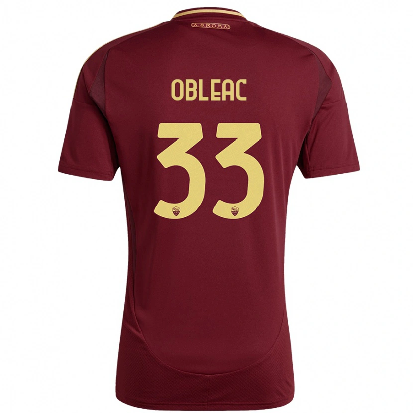 Danxen Kid Matteo Obleac #33 Red Brown Gold Home Jersey 2024/25 T-Shirt