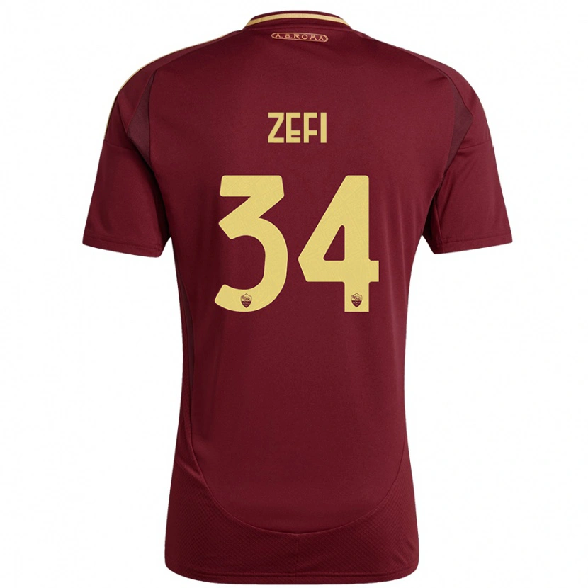 Danxen Kid Kevin Zefi #34 Red Brown Gold Home Jersey 2024/25 T-Shirt