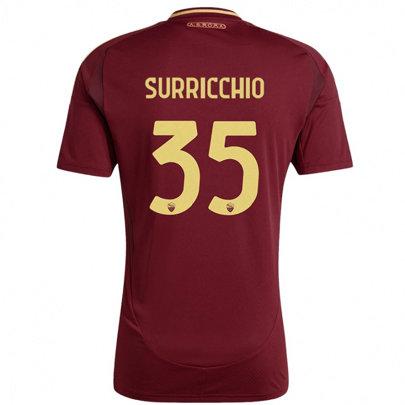 Danxen Kid Jacopo Surricchio #35 Red Brown Gold Home Jersey 2024/25 T-Shirt