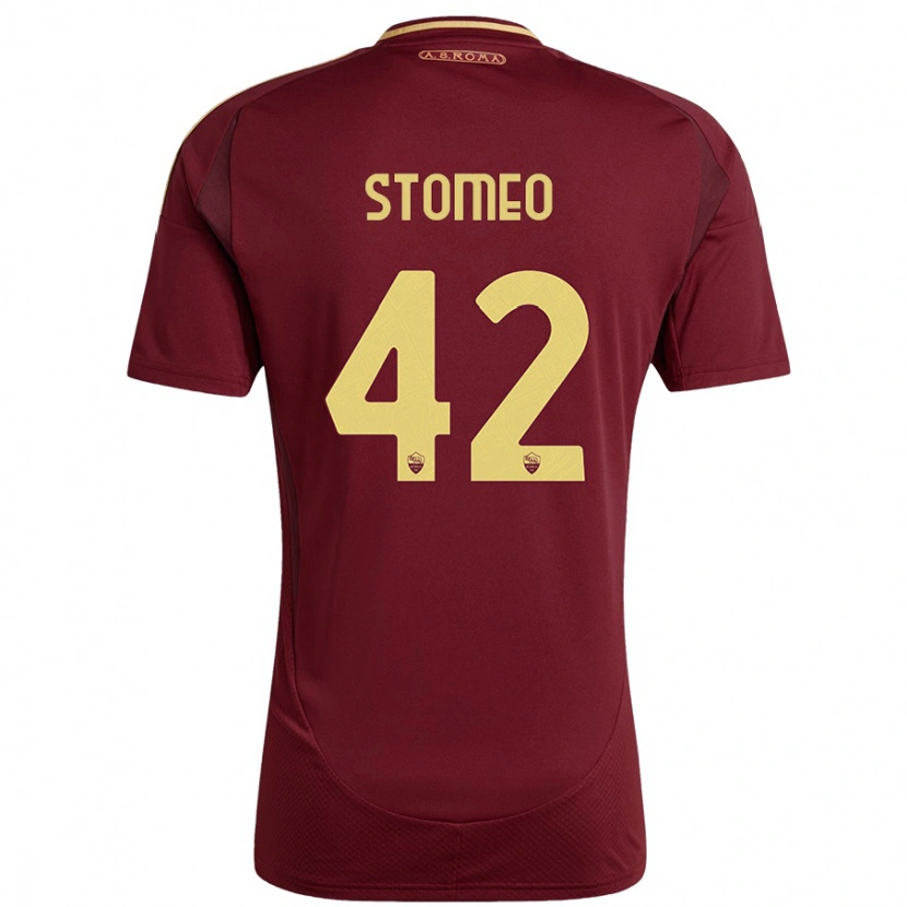 Danxen Kid Giorgio Stomeo #42 Red Brown Gold Home Jersey 2024/25 T-Shirt