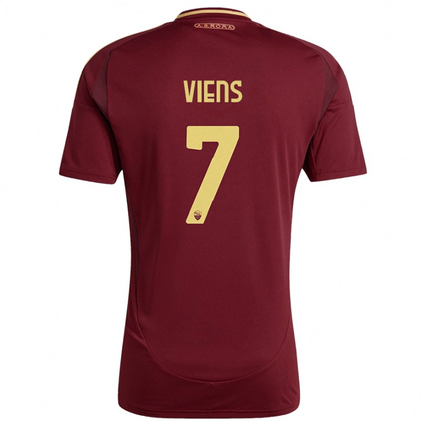 Danxen Kid Evelyne Viens #7 Red Brown Gold Home Jersey 2024/25 T-Shirt