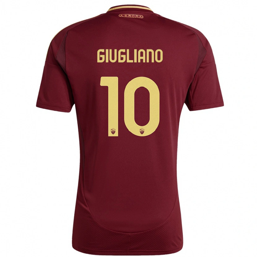 Danxen Kid Manuela Giugliano #10 Red Brown Gold Home Jersey 2024/25 T-Shirt