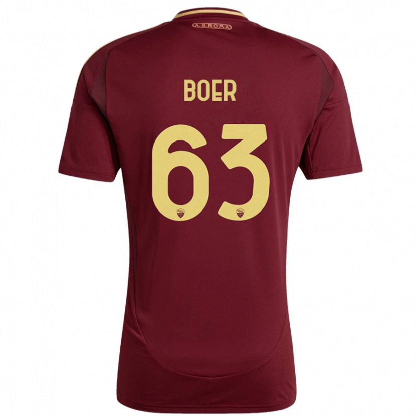 Danxen Kid Pietro Boer #63 Red Brown Gold Home Jersey 2024/25 T-Shirt