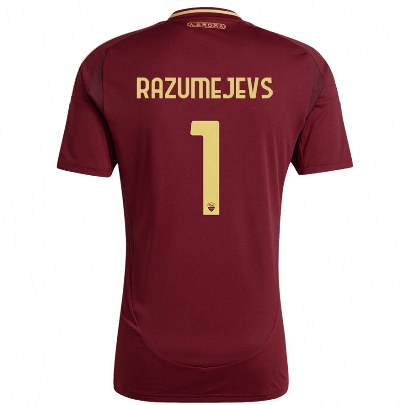 Danxen Kid Vladislavs Razumejevs #1 Red Brown Gold Home Jersey 2024/25 T-Shirt