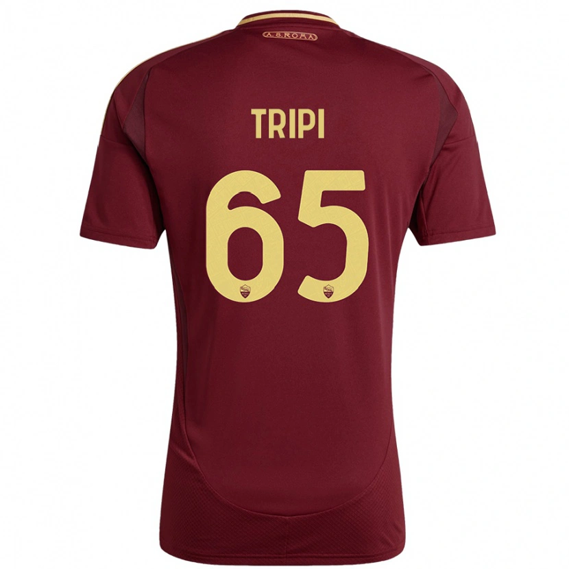 Danxen Kid Filippo Tripi #65 Red Brown Gold Home Jersey 2024/25 T-Shirt