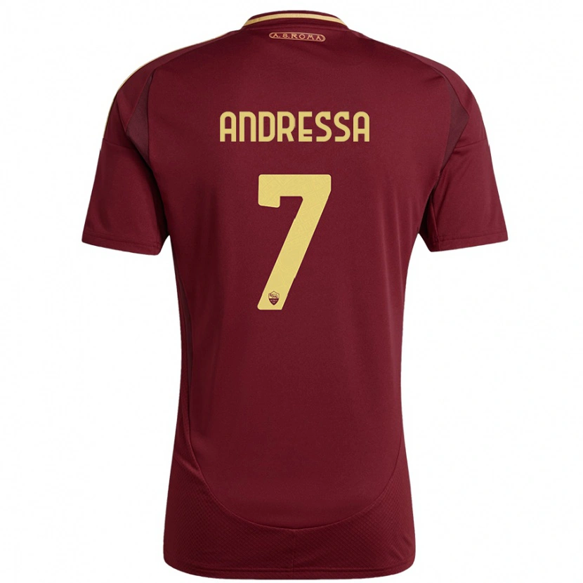 Danxen Kid Andressa #7 Red Brown Gold Home Jersey 2024/25 T-Shirt