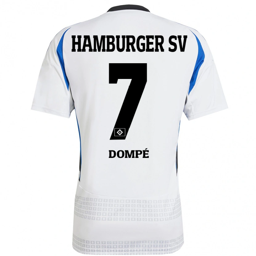 Danxen Kid Jean-Luc Dompé #7 White Blue Home Jersey 2024/25 T-Shirt