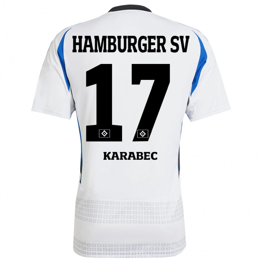 Danxen Kid Adam Karabec #17 White Blue Home Jersey 2024/25 T-Shirt