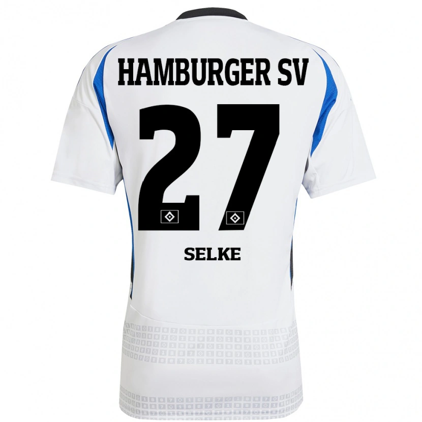 Danxen Kid Davie Selke #27 White Blue Home Jersey 2024/25 T-Shirt