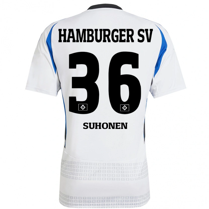 Danxen Kid Anssi Suhonen #36 White Blue Home Jersey 2024/25 T-Shirt