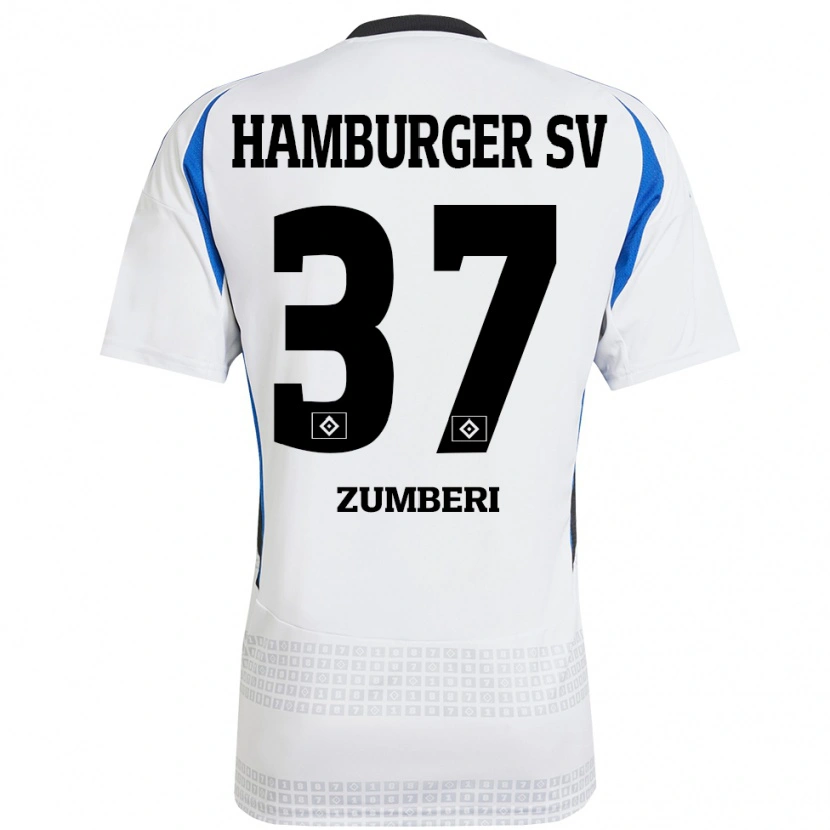 Danxen Kid Valon Zumberi #37 White Blue Home Jersey 2024/25 T-Shirt