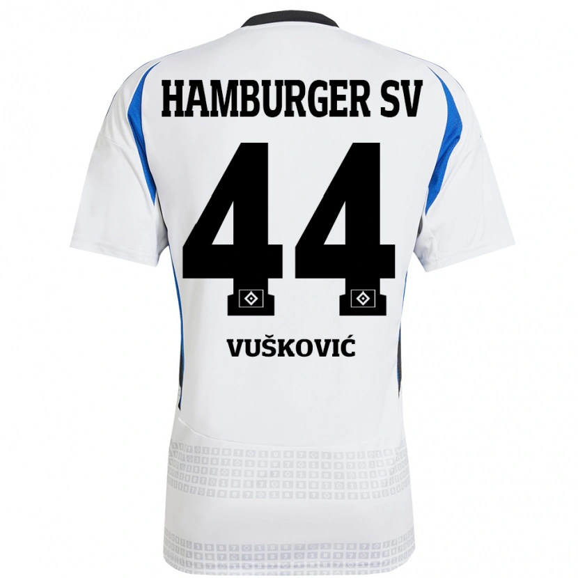 Danxen Kid Mario Vuskovic #44 White Blue Home Jersey 2024/25 T-Shirt