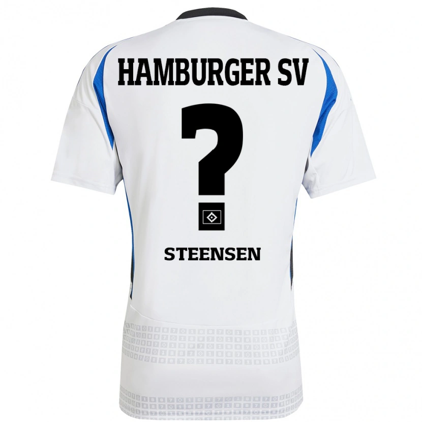 Danxen Kid Mika Steensen #0 White Blue Home Jersey 2024/25 T-Shirt