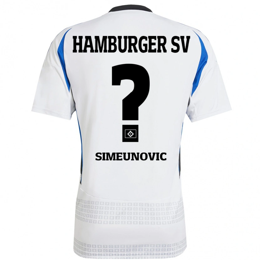 Danxen Kid Denis Simeunovic #0 White Blue Home Jersey 2024/25 T-Shirt