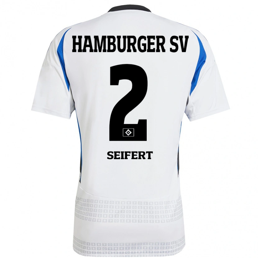 Danxen Kid Luis Seifert #2 White Blue Home Jersey 2024/25 T-Shirt