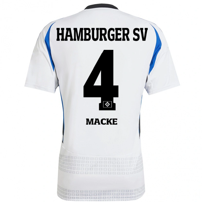 Danxen Kid Jarne Macke #4 White Blue Home Jersey 2024/25 T-Shirt