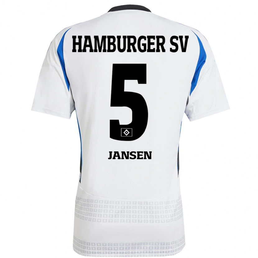 Danxen Kid Marcell Jansen #5 White Blue Home Jersey 2024/25 T-Shirt