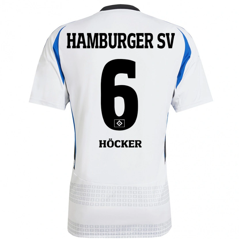 Danxen Kid Tiziano Höcker #6 White Blue Home Jersey 2024/25 T-Shirt