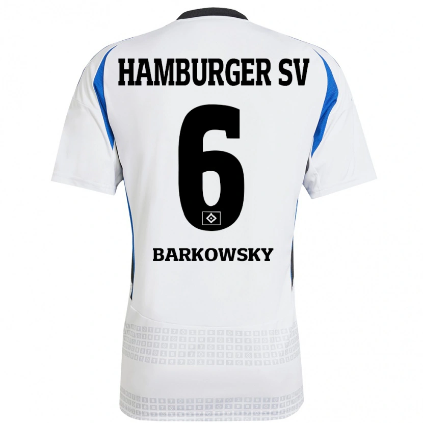 Danxen Kid Finn Barkowsky #6 White Blue Home Jersey 2024/25 T-Shirt