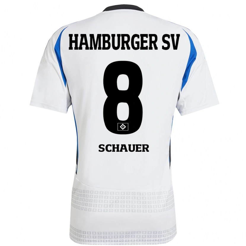 Danxen Kid Martin Schauer #8 White Blue Home Jersey 2024/25 T-Shirt