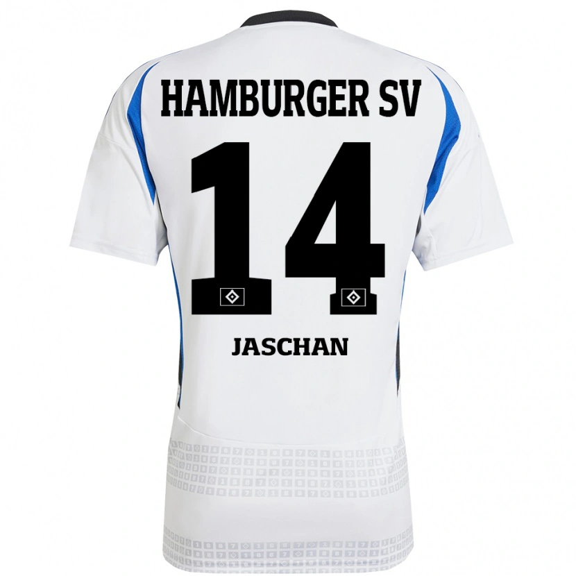 Danxen Kid Endrik Jaschan #14 White Blue Home Jersey 2024/25 T-Shirt