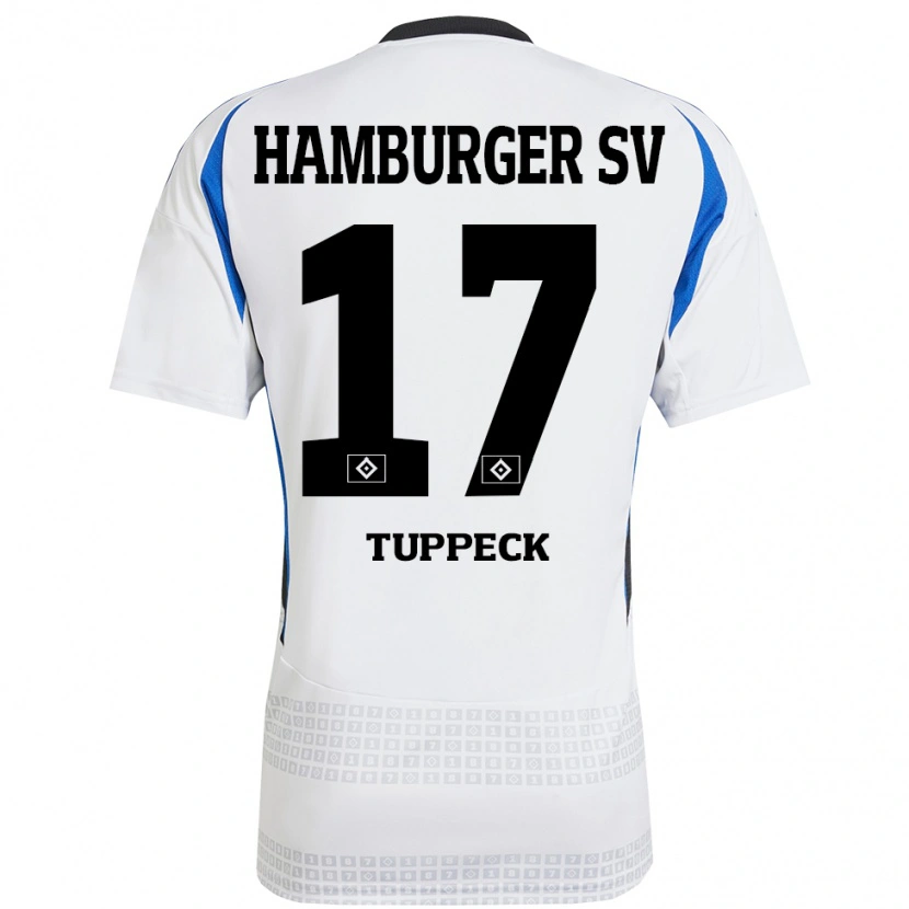 Danxen Kid Niklas Tuppeck #17 White Blue Home Jersey 2024/25 T-Shirt