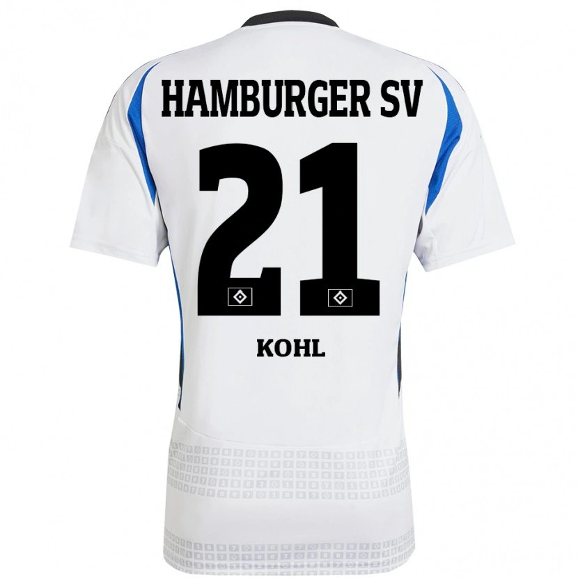 Danxen Kid Ohene Köhl #21 White Blue Home Jersey 2024/25 T-Shirt