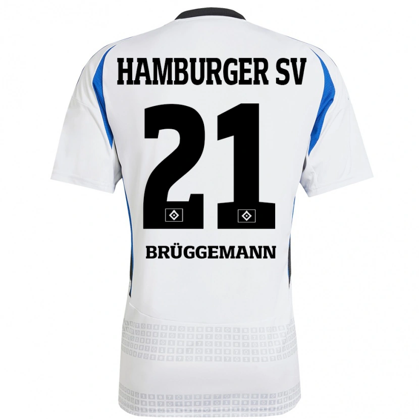 Danxen Kid William Brüggemann #21 White Blue Home Jersey 2024/25 T-Shirt