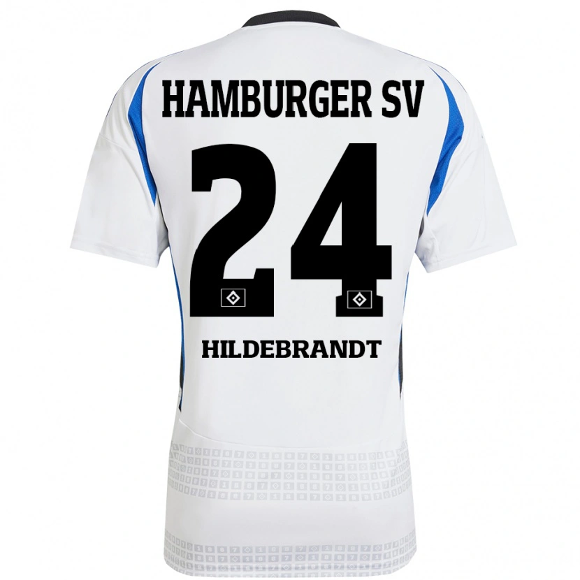 Danxen Kid Tjark Hildebrandt #24 White Blue Home Jersey 2024/25 T-Shirt